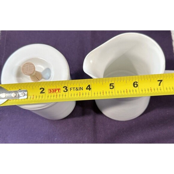 Bennington Potters Creamer and Sugar Bowl w Lid White Modernist Vermont Rare Vtg - Picture 12 of 16